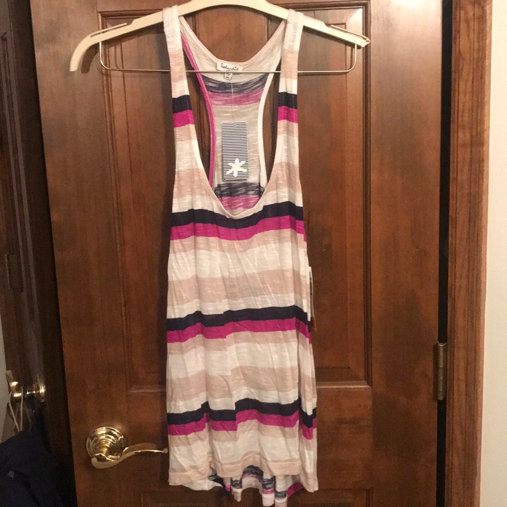 NWT striped Splendid tank Sz L 100% rayon